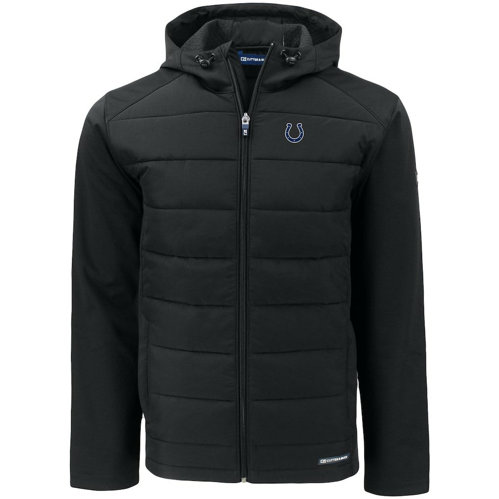 Cutter & Buck Evoke PrimaLoft Hybrid Eco Softshell Recycled Full-Zip Hooded Jacket - Indianapolis Colts