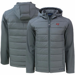 Cutter & Buck Evoke PrimaLoft Hybrid Eco Softshell Recycled Full-Zip Hooded Jacket - Tampa Bay Buccaneers