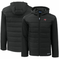 Cutter & Buck Evoke PrimaLoft Hybrid Eco Softshell Recycled Full-Zip Hooded Jacket - Tampa Bay Buccaneers