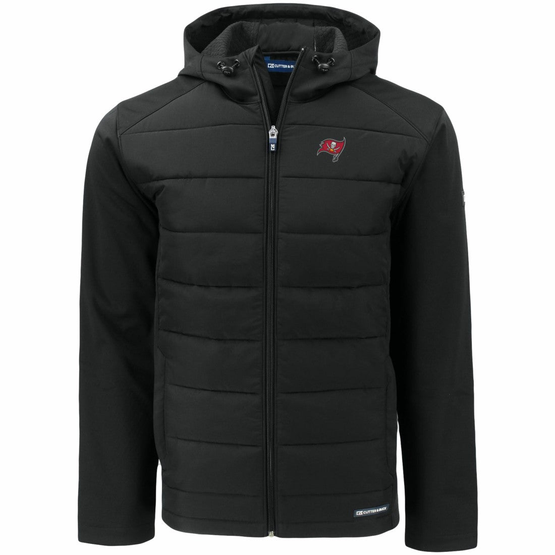 Cutter & Buck Evoke PrimaLoft Hybrid Eco Softshell Recycled Full-Zip Hooded Jacket - Tampa Bay Buccaneers