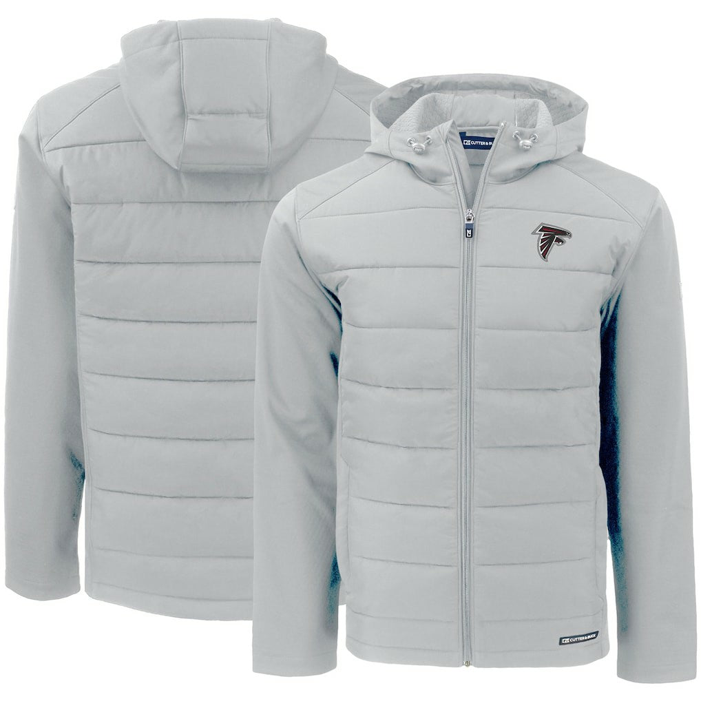 Cutter & Buck Evoke PrimaLoft Hybrid Eco Softshell Recycled Full-Zip Hooded Jacket - Atlanta Falcons