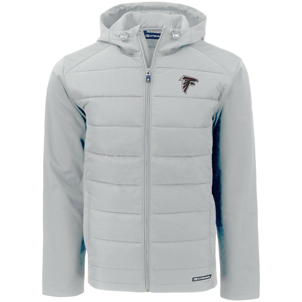 Cutter & Buck Evoke PrimaLoft Hybrid Eco Softshell Recycled Full-Zip Hooded Jacket - Atlanta Falcons