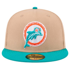 Throwback Logo Main 59FIFTY Fitted Hat - Miami Dolphins
