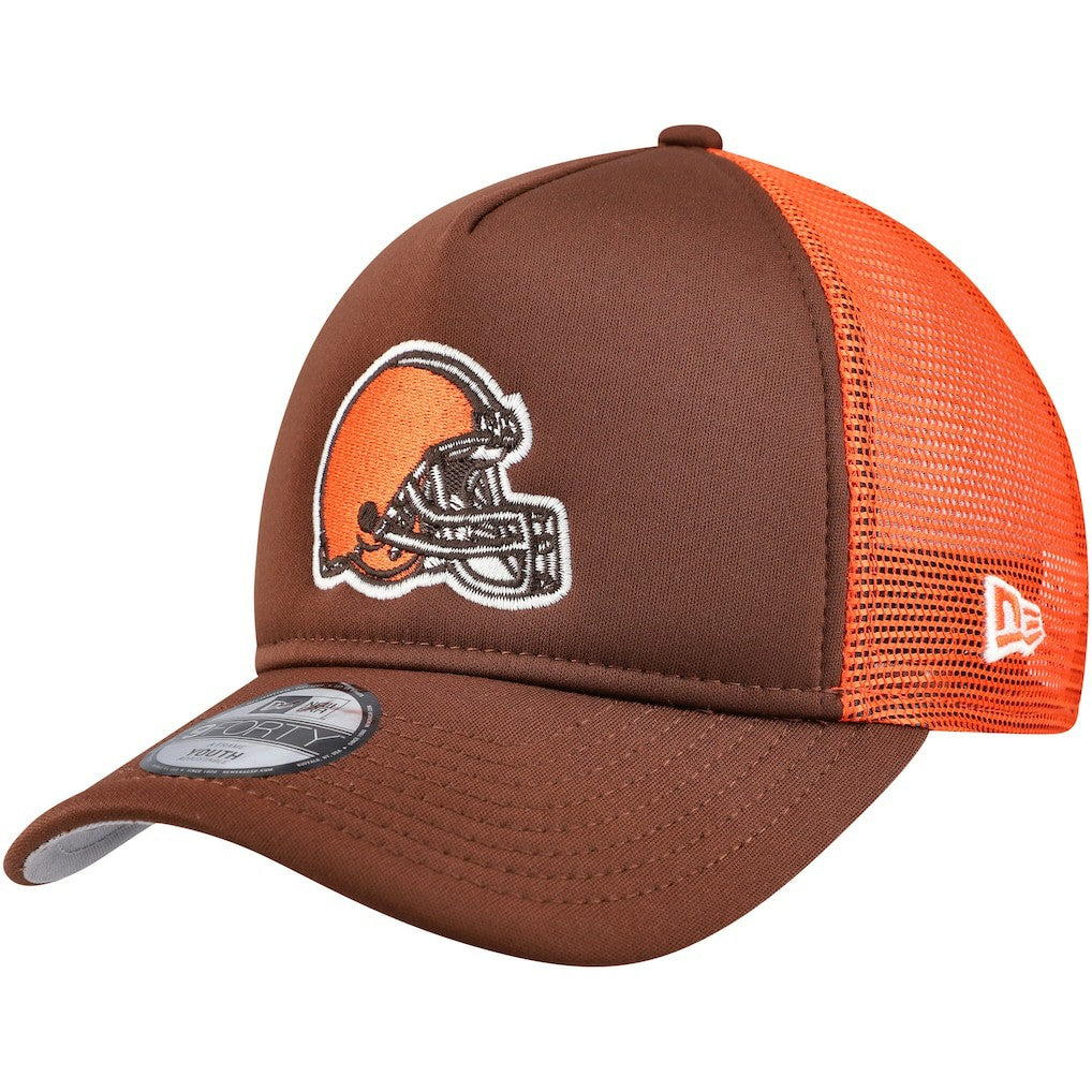 Youth A-Frame 9FORTY Trucker Adjustable Hat - Cleveland Browns