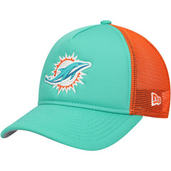 Youth A-Frame 9FORTY Trucker Adjustable Hat - Miami Dolphins