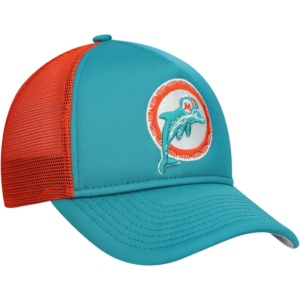 Youth A-Frame 9FORTY Trucker Adjustable Hat - Miami Dolphins