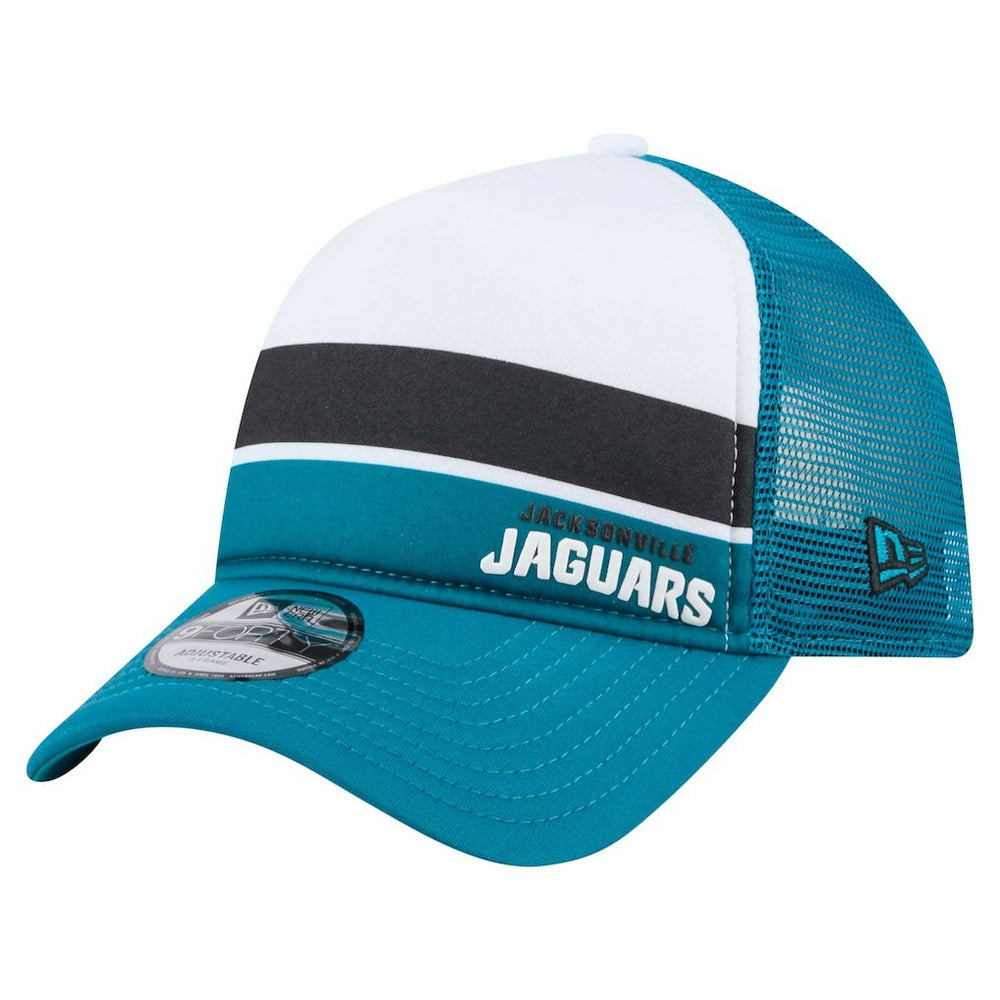 Youth Sport Night Color Block 9FORTY A-Frame Trucker Adjustable Hat - Jacksonville Jaguars