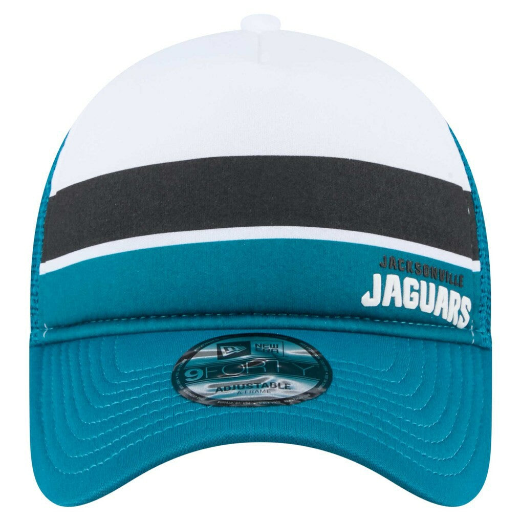 Youth Sport Night Color Block 9FORTY A-Frame Trucker Adjustable Hat - Jacksonville Jaguars