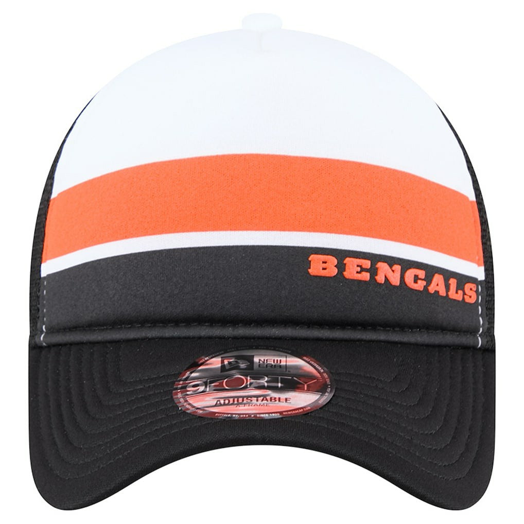 Youth Sport Night Color Block 9FORTY A-Frame Trucker Adjustable Hat - Cincinnati Bengals