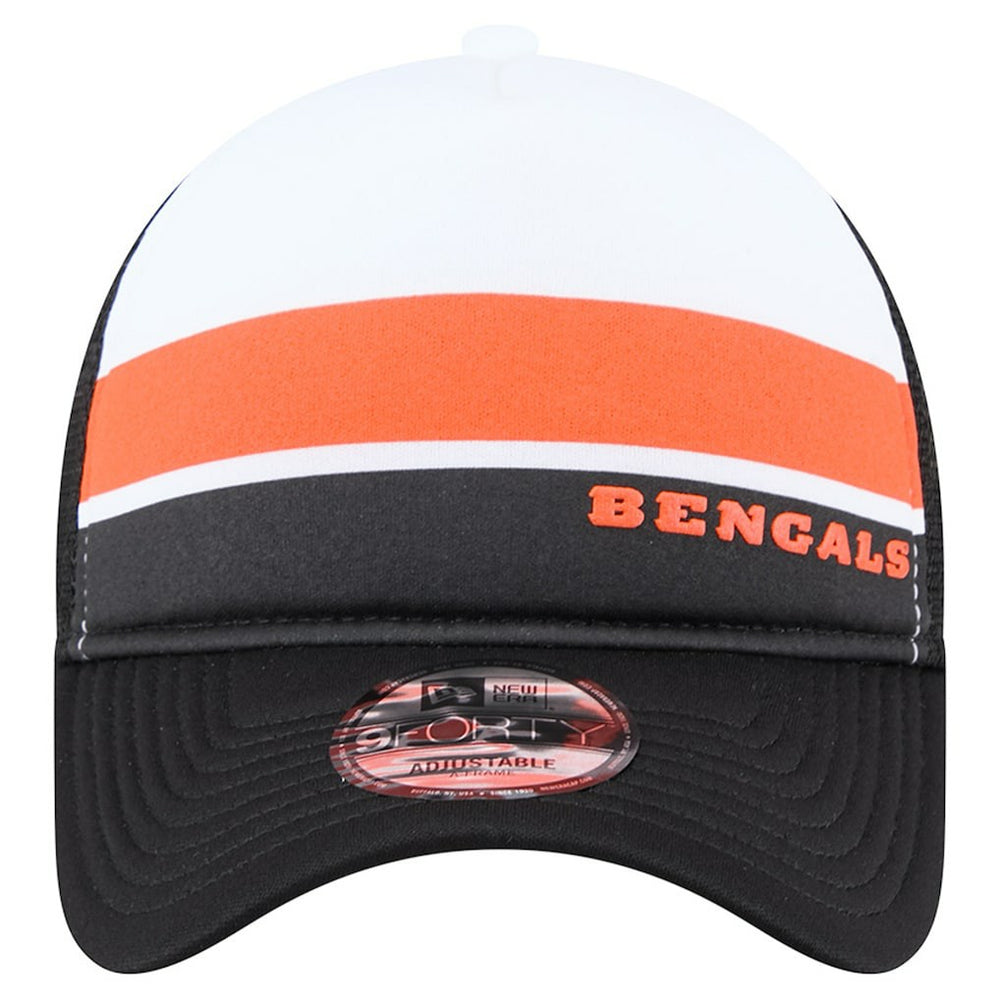 Youth Sport Night Color Block 9FORTY A-Frame Trucker Adjustable Hat - Cincinnati Bengals