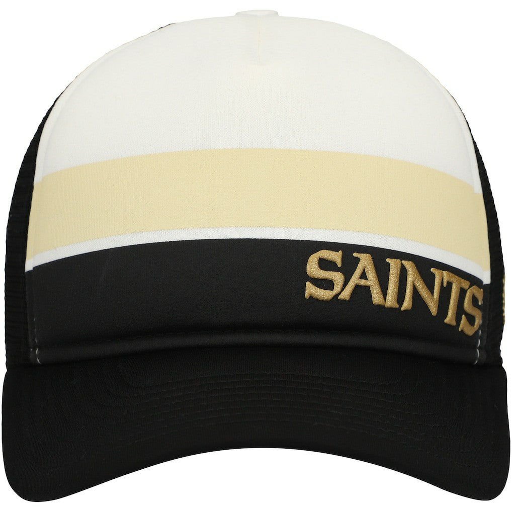 Youth Sport Night Color Block 9FORTY A-Frame Trucker Adjustable Hat - New Orleans Saints