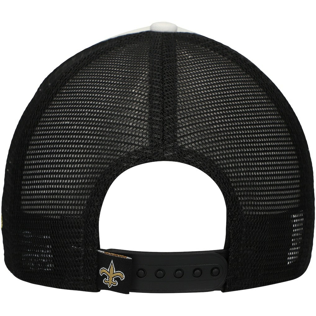Youth Sport Night Color Block 9FORTY A-Frame Trucker Adjustable Hat - New Orleans Saints