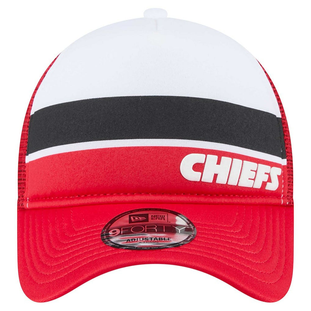 Youth Sport Night Color Block 9FORTY A-Frame Trucker Adjustable Hat - Kansas City Chiefs
