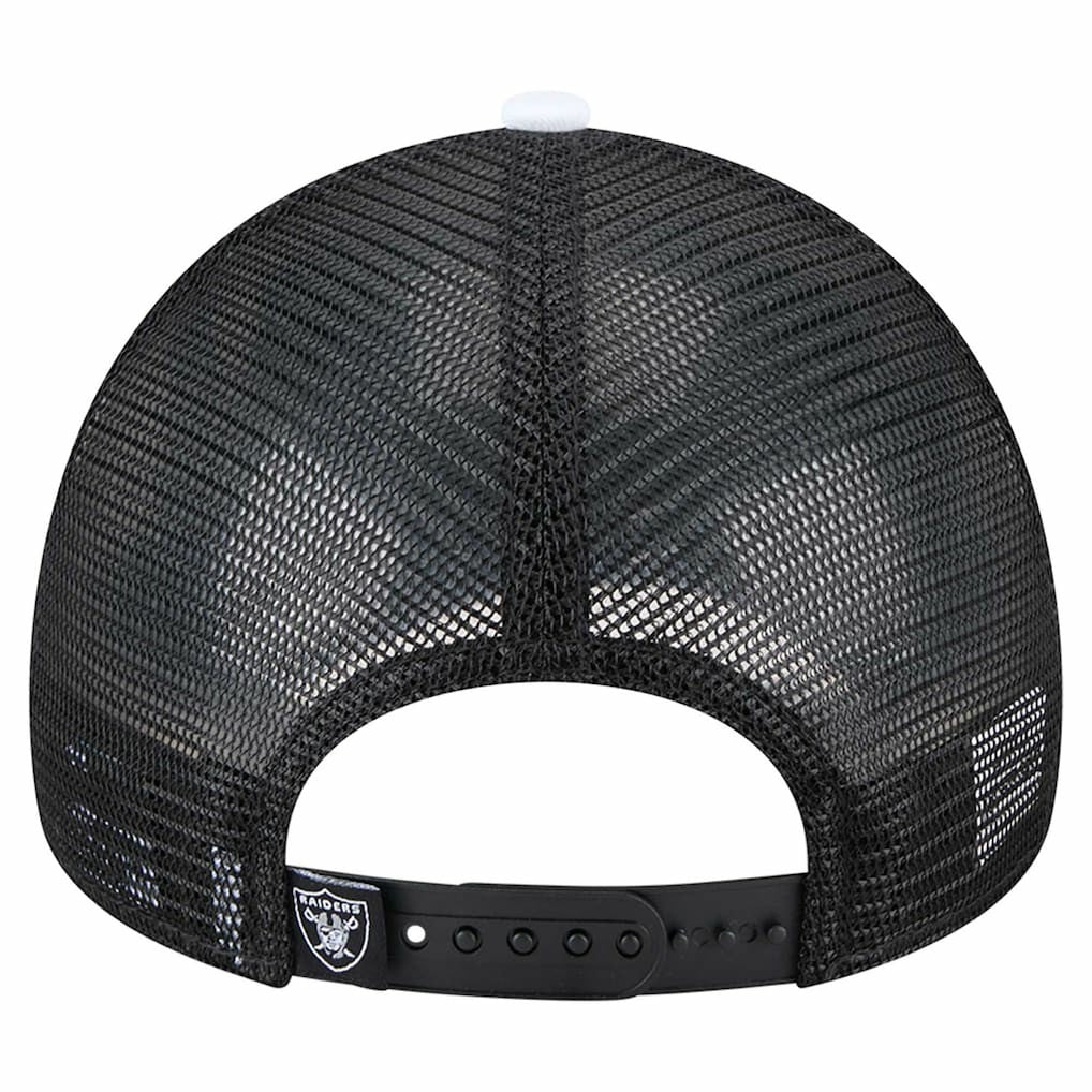 Youth Sport Night Color Block 9FORTY A-Frame Trucker Adjustable Hat - Las Vegas Raiders