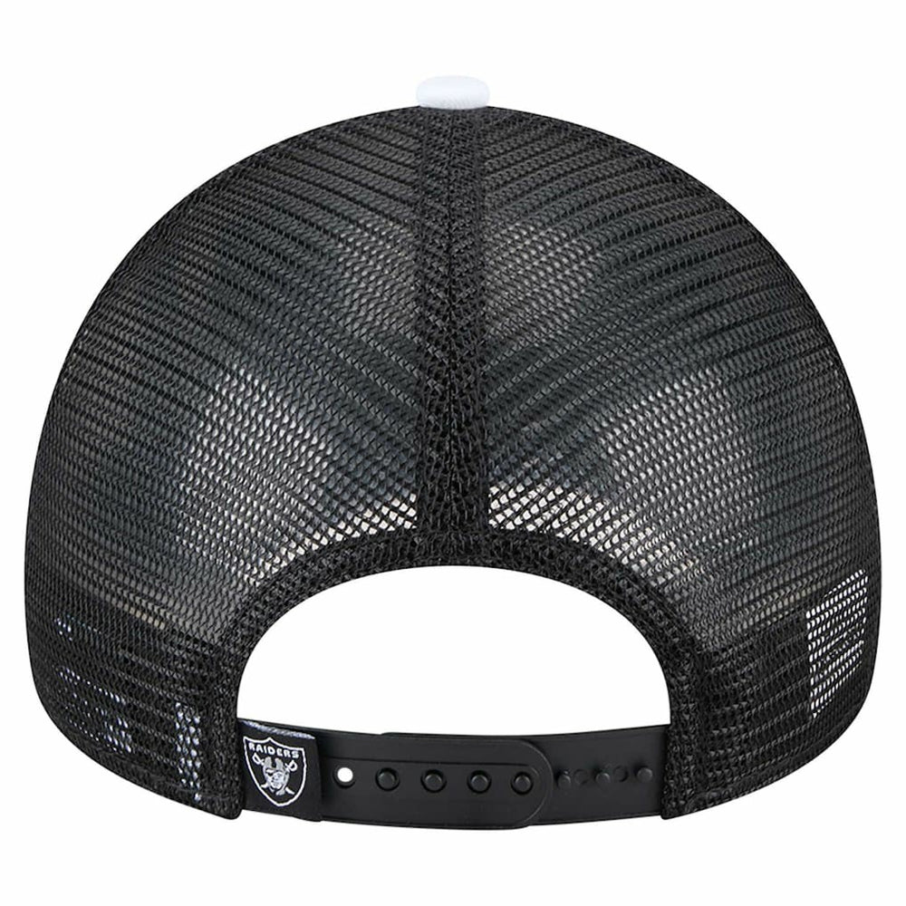 Youth Sport Night Color Block 9FORTY A-Frame Trucker Adjustable Hat - Las Vegas Raiders