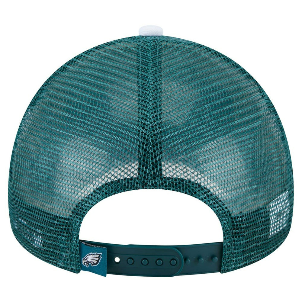 Youth Sport Night Color Block 9FORTY A-Frame Trucker Adjustable Hat - Philadelphia Eagles