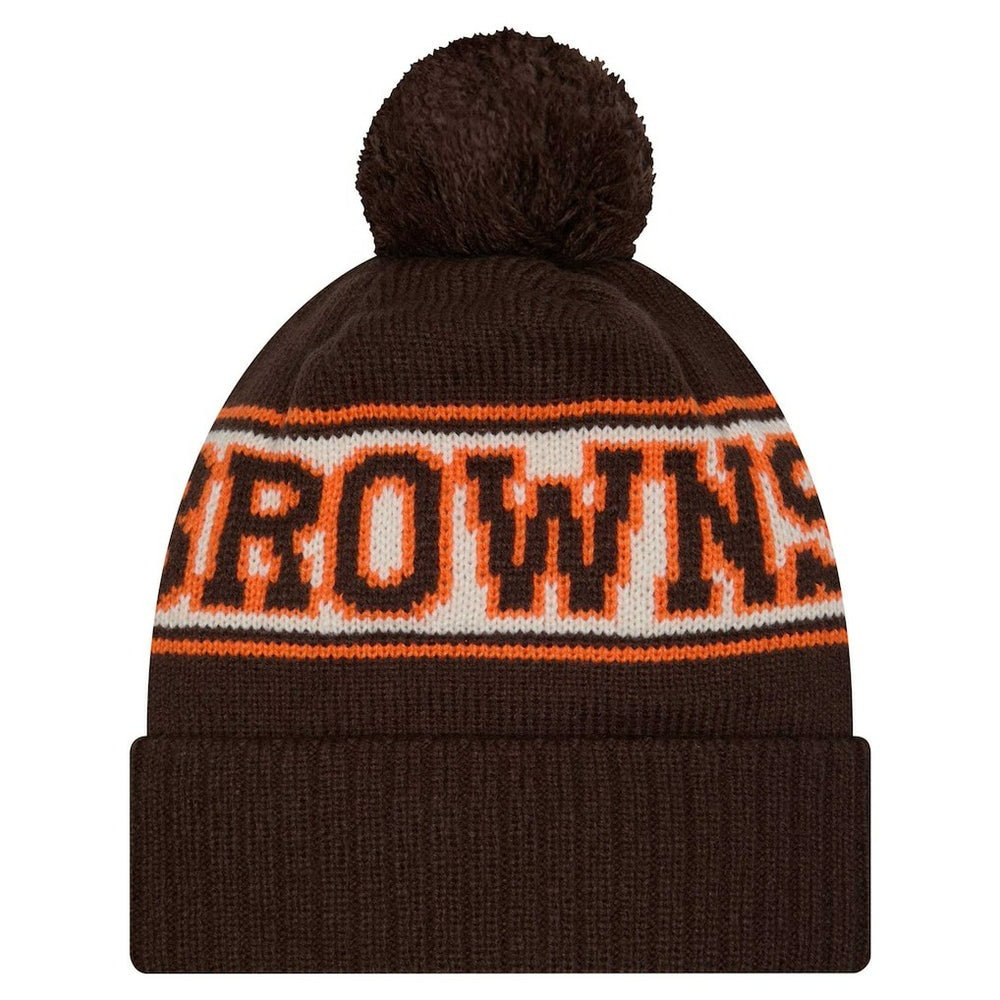 Youth  Retro Cuffed Knit Hat with Pom - Cleveland Browns