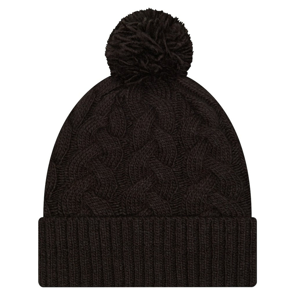 Girls Youth Cabled Cuffed Knit Hat with Pom - Cincinnati Bengals