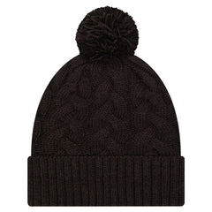 Girls Youth Cabled Cuffed Knit Hat with Pom - Cincinnati Bengals