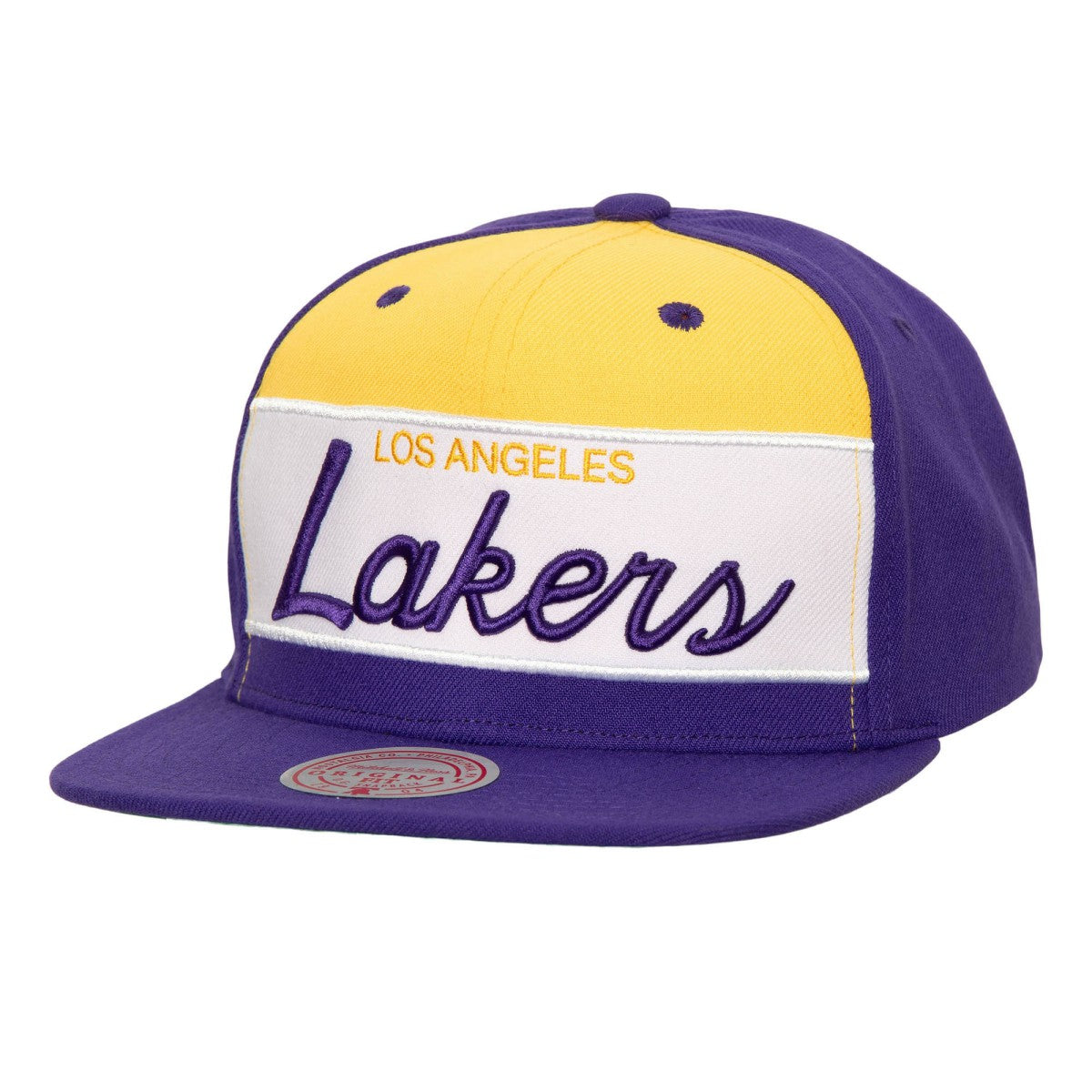 NBA Los Angeles Lakers Retro Sport Color Block Script Snapback Hat