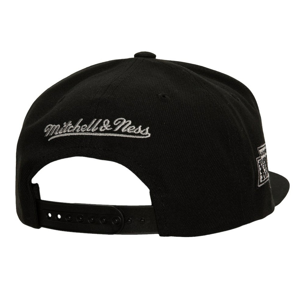 NHL Black Los Angeles Kings Mitchell & Ness Retro Script Colorblock Snapback Hat