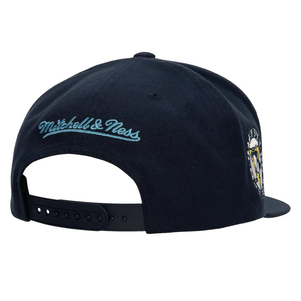 NHL Navy Pittsburgh Penguins Mitchell & Ness Retro Script Colorblock Snapback Hat