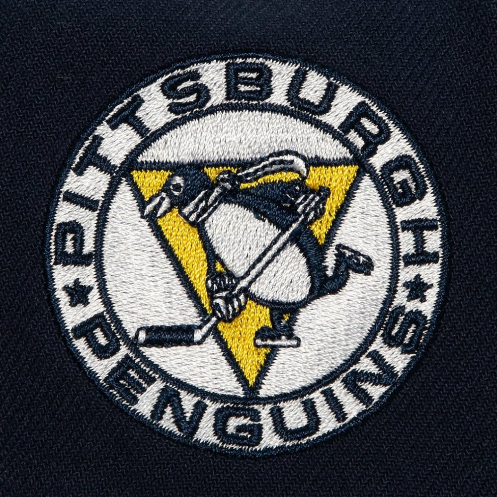 NHL Navy Pittsburgh Penguins Mitchell & Ness Retro Script Colorblock Snapback Hat