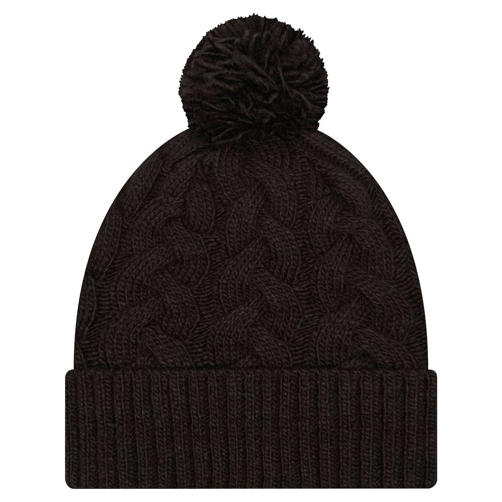 Women's Cable Cuffed Knit Hat with Pom - Cincinnati Bengals