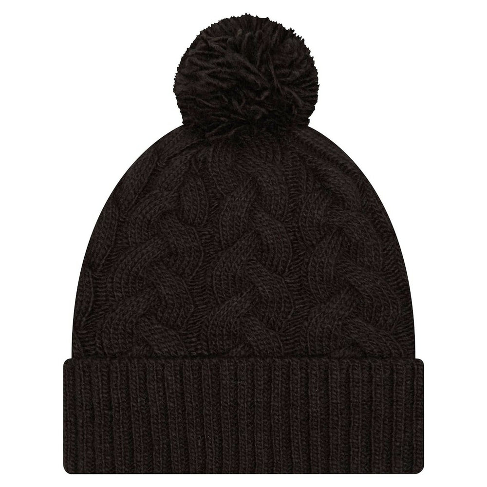 Women's Cable Cuffed Knit Hat with Pom - Cincinnati Bengals