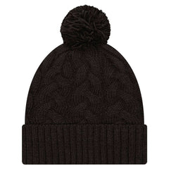 Women's Cable Cuffed Knit Hat with Pom - Cincinnati Bengals