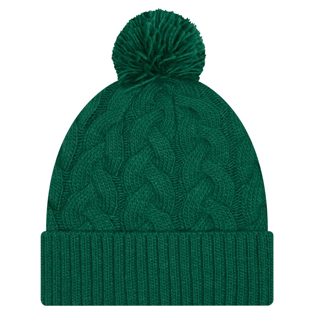 Women's Cable Cuffed Knit Hat with Pom - New York Jets