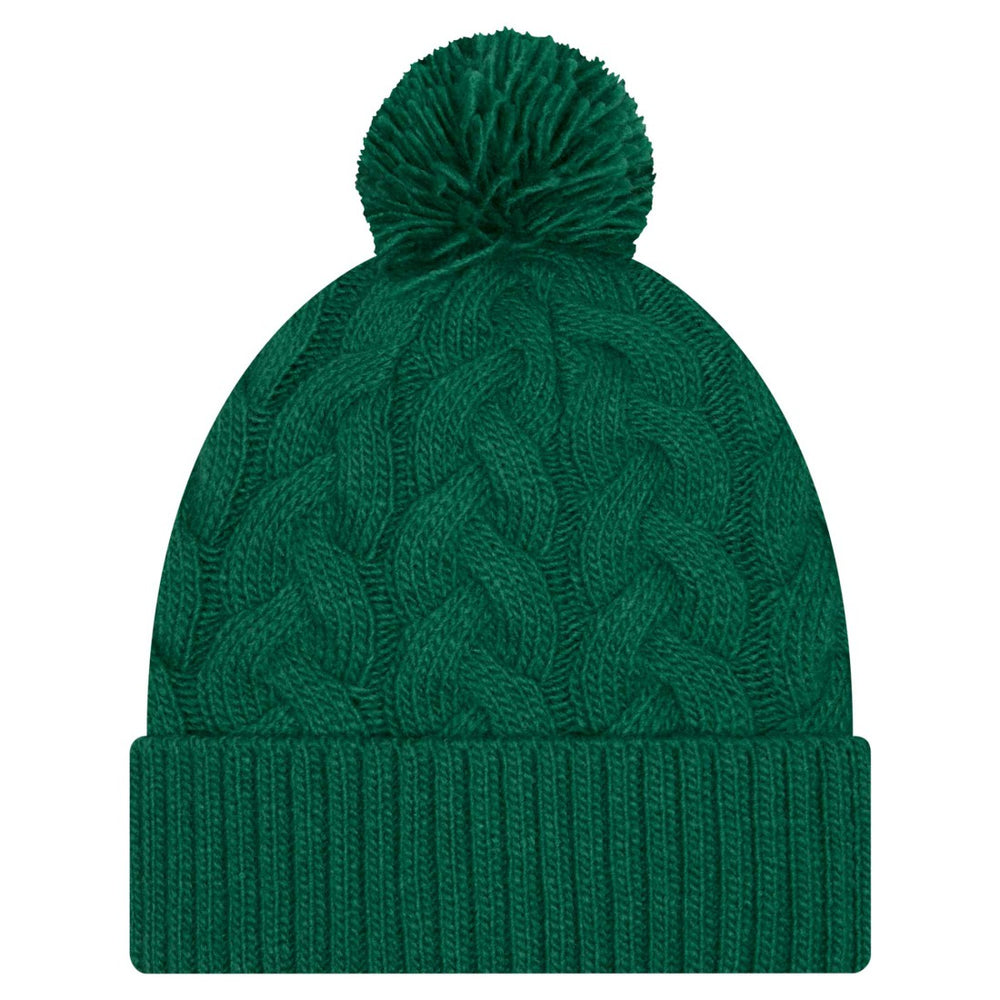 Women's Cable Cuffed Knit Hat with Pom - New York Jets