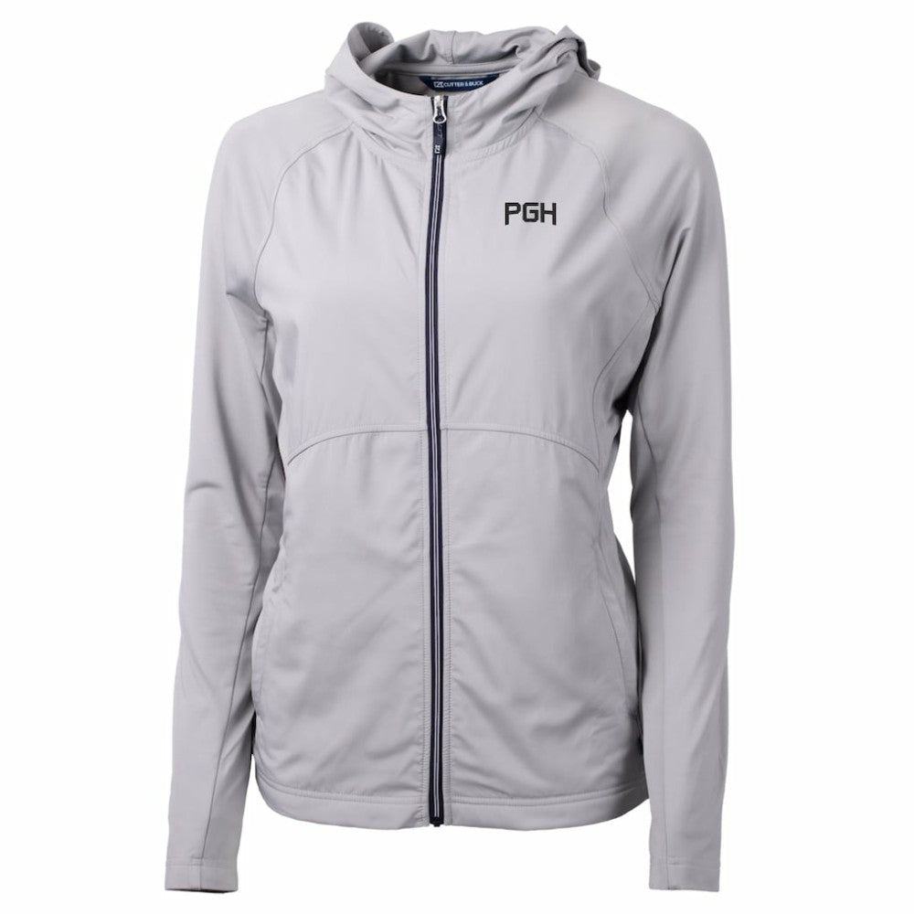 MLB Pittsburgh Pirates Cutter & Buck Women's City Connect Adapt Eco Knit Hybrid Recycled Full-Zip Hooded Jacket