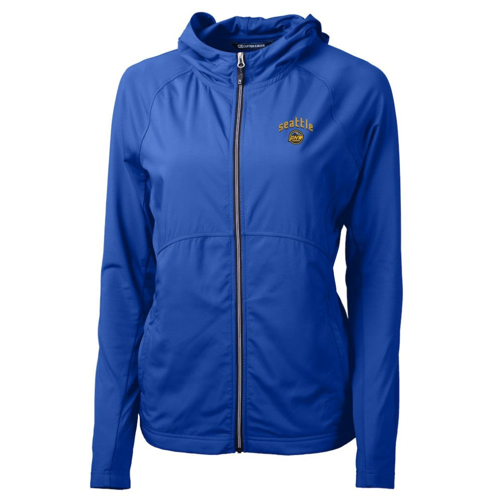 MLB Seattle Mariners Cutter & Buck Women's City Connect Adapt Eco Knit Hybrid Recycled Full-Zip Hooded Jacket