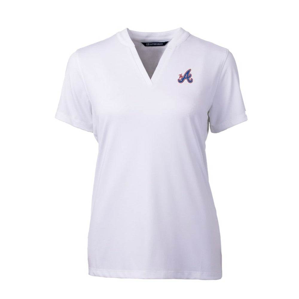 MLB Atlanta Braves Cutter & Buck Women's City Connect DryTec Forge Stretch V-Neck Blade Top