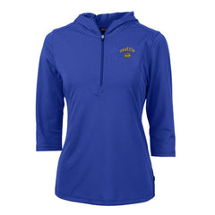 MLB Seattle Mariners Cutter & Buck Women's City Connect Virtue Eco Pique Half-Zip 3/4 Sleeve Pullover Hoodie