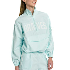 MLB Atlanta Braves Lusso Women's Parker Half-Zip Jacket