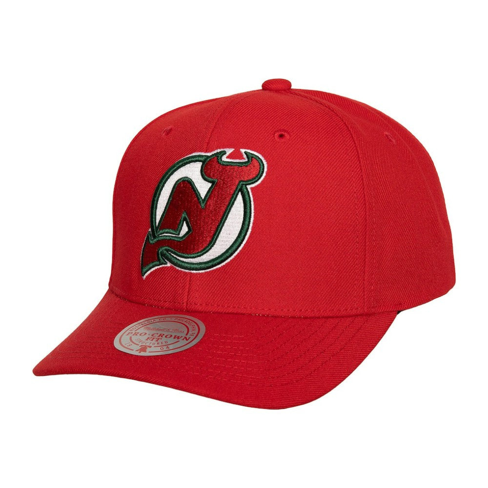 NHL Red New Jersey Devils Mitchell & Ness Team Ground Pro Adjustable Hat