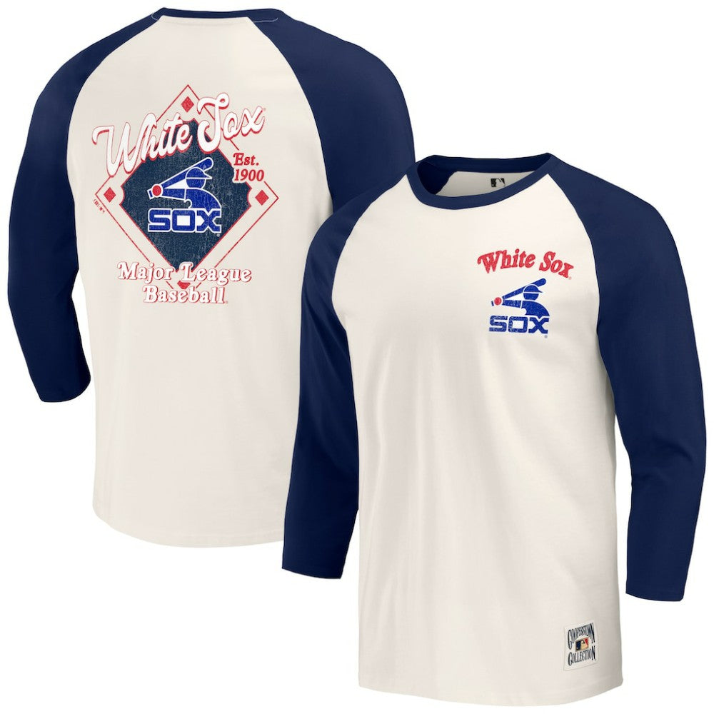 MLB Chicago White Sox Darius Rucker Collection by Fanatics Cooperstown Collection Raglan 3/4-Sleeve T-Shirt