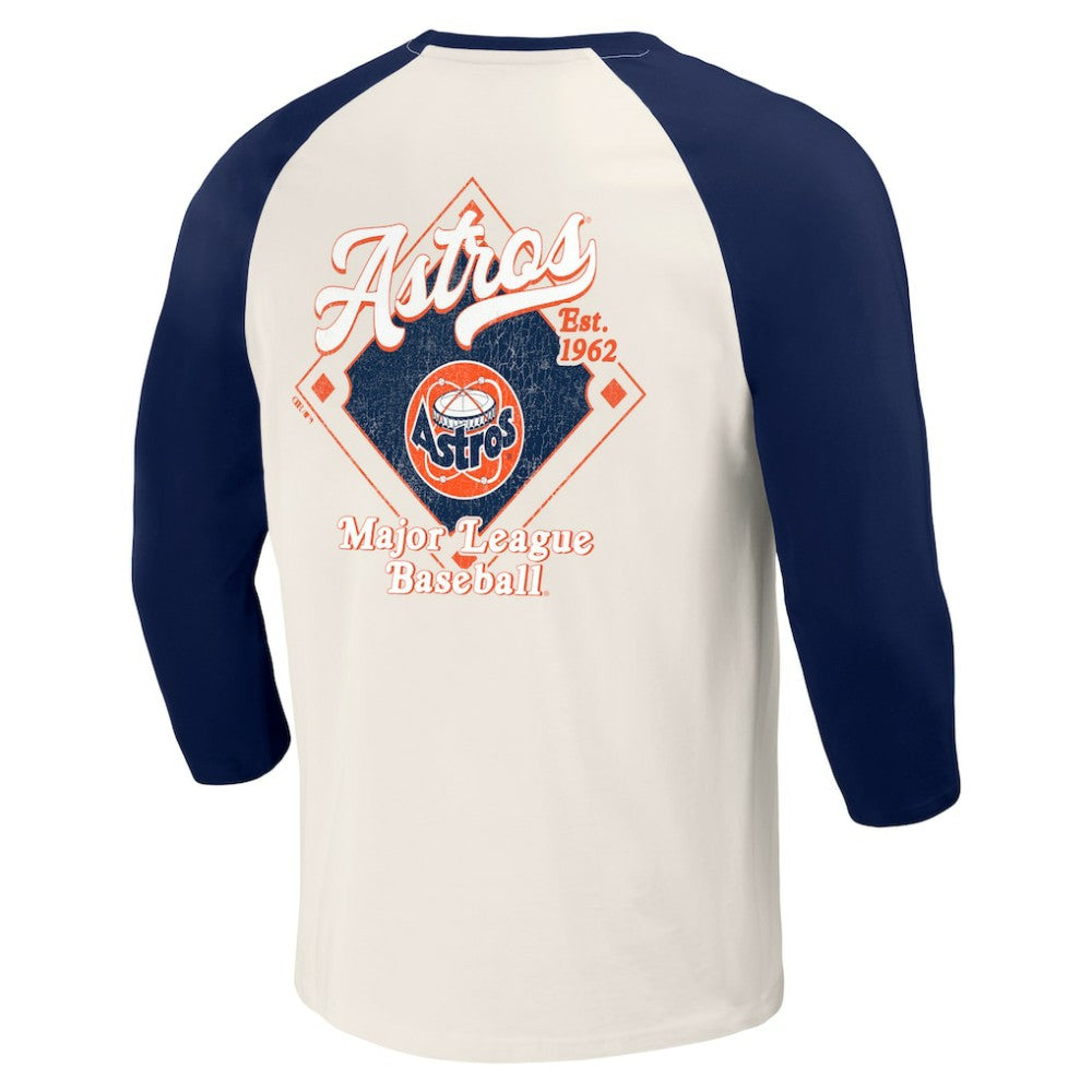 MLB Houston Astros Darius Rucker Collection by Fanatics Cooperstown Collection Raglan 3/4-Sleeve T-Shirt