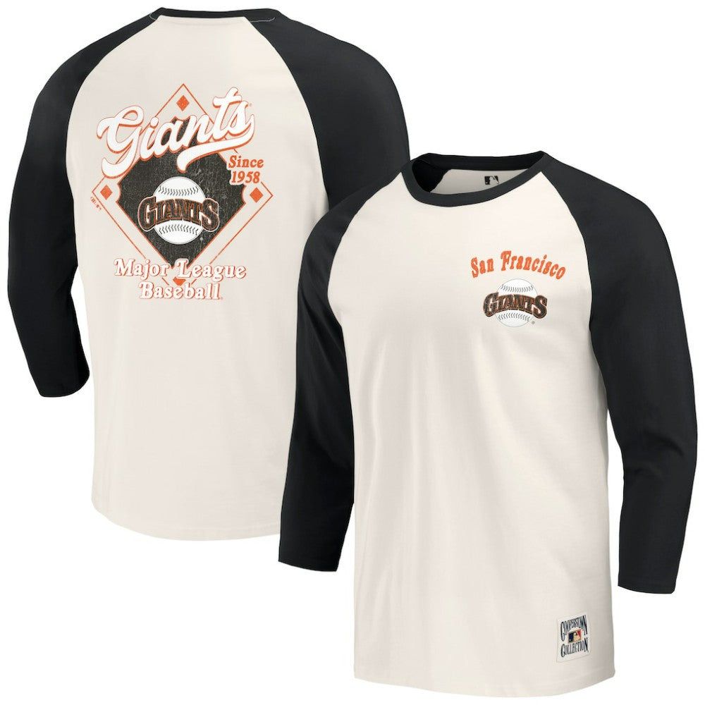 MLB San Francisco Giants Darius Rucker Collection by Fanatics Cooperstown Collection Raglan 3/4-Sleeve T-Shirt
