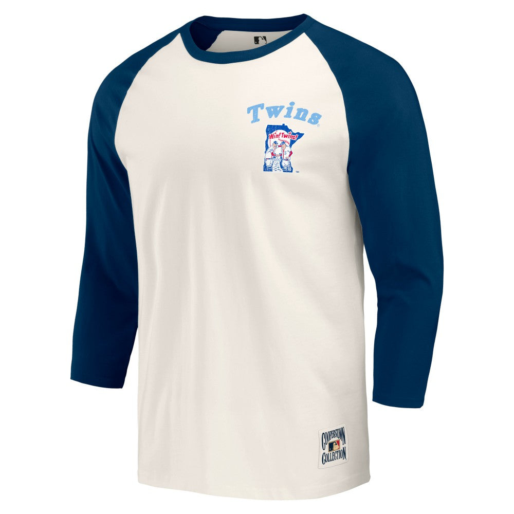 MLB Minnesota Twins Darius Rucker Collection by Fanatics Cooperstown Collection Raglan 3/4-Sleeve T-Shirt
