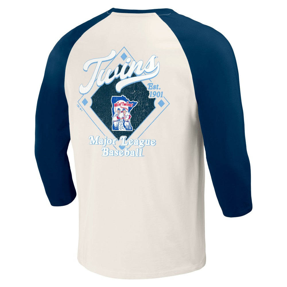 MLB Minnesota Twins Darius Rucker Collection by Fanatics Cooperstown Collection Raglan 3/4-Sleeve T-Shirt