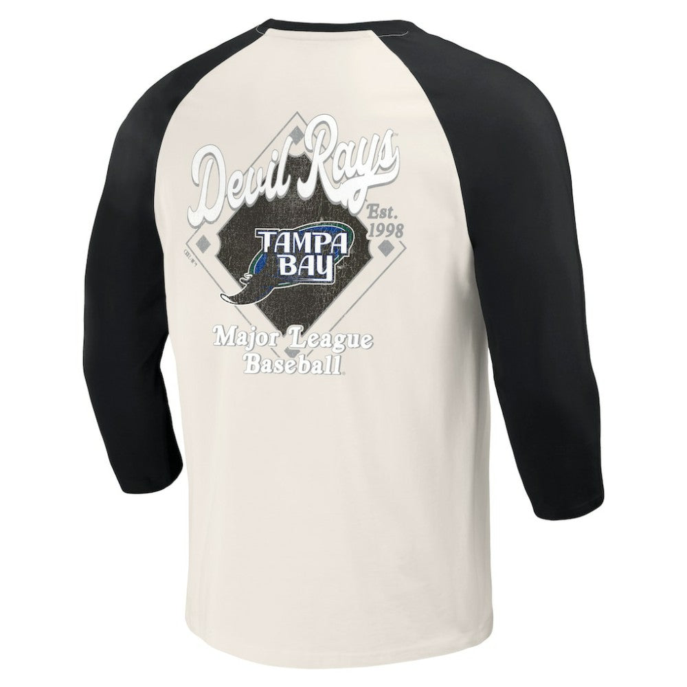 MLB Tampa Bay Rays Darius Rucker Collection by Fanatics Cooperstown Collection Raglan 3/4-Sleeve T-Shirt