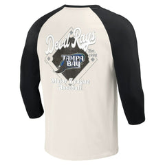 MLB Tampa Bay Rays Darius Rucker Collection by Fanatics Cooperstown Collection Raglan 3/4-Sleeve T-Shirt