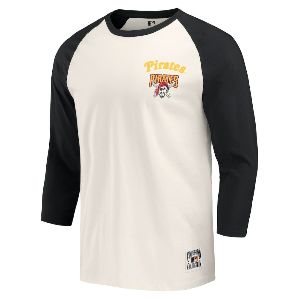 MLB Pittsburgh Pirates Darius Rucker Collection by Fanatics Cooperstown Collection Raglan 3/4-Sleeve T-Shirt
