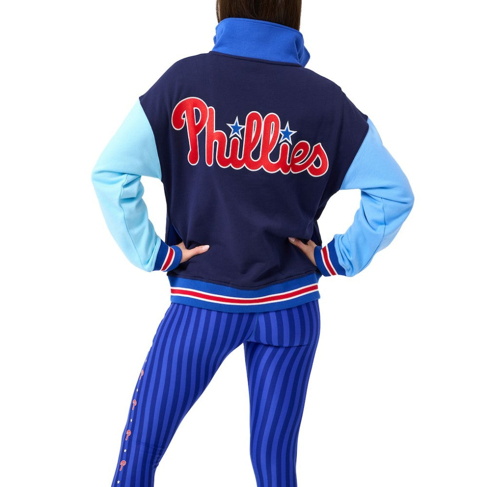 MLB Philadelphia Phillies Terez Women's Classic Colorblock Quarter-Zip Sweatshirt
