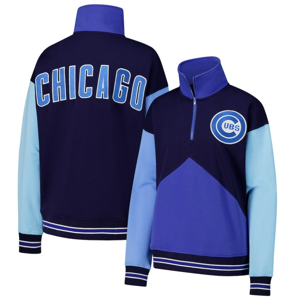 MLB Chicago Cubs Terez Women's Classic Colorblock Quarter-Zip Sweatshirt