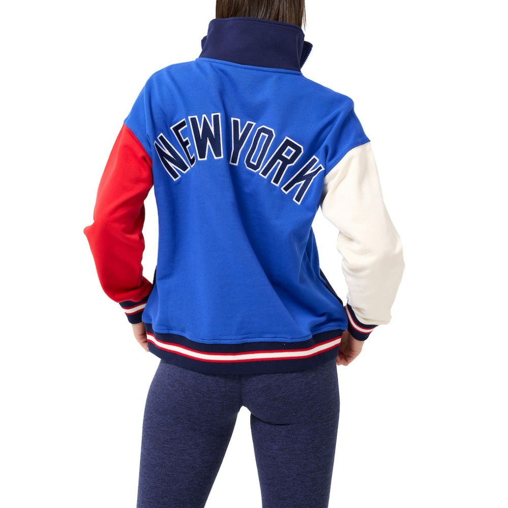 MLB New York Yankees Terez Women's Classic Colorblock Quarter-Zip Sweatshirt