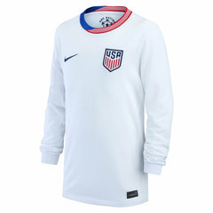 USMNT Youth 2024 Home Replica Long Sleeve Jersey - Nike White